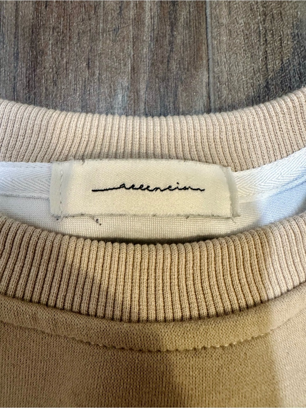 “Cat Aholic” Beige Embroidered Graphic Pet Crew Neck Sweatshirt, Small - Picture 4 of 8